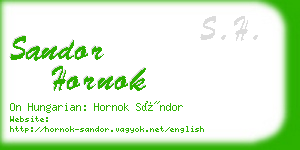 sandor hornok business card